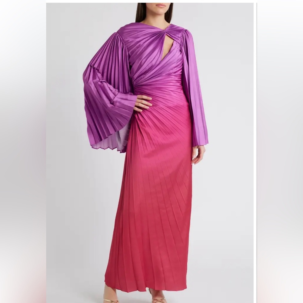 Acler Tillington Pleated Ombré Maxi Dress